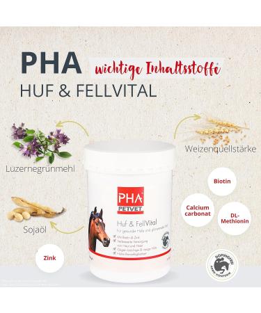 Pha Huf & Fell Vital Horse Supplement - Biotin & Zinc Powder for Healthy Hooves & Shiny Fur | 750g - Buy Online on GoSupps.com