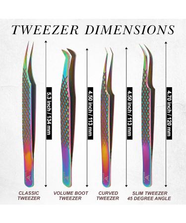 4-Piece Eyebrow Tweezers Set for Flawless Grooming Beauty Pluckers Stainless Steel Nose and Facial Hairs Ingrown Hair Removal Splinter UK (Rainbow) - Buy Online on GoSupps.com