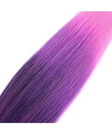 20 Inch Ombre Pre-Stretched Braiding Hair - 8 Packs - #1BPurplePink - Easy Twist & Crochet | Soft Yaki Texture - Buy Online on GoSupps.com