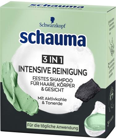 Schauma Schauma 3-in-1 Solid Shampoo for Hair Body and Face - Intensive Cleansing - 60g - S60I1