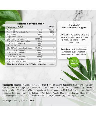Menopause Support Supplement with SOYA Isoflavones, KSM-66 Ashwagandha & Lions Mane | 90 Vegan Capsules - Buy Online on GoSupps.com