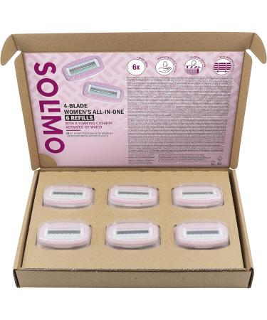 Solimo All-in-One Women 4 Blade Replacement Cartridge - Pack of 6 - Buy Online on GoSupps.com