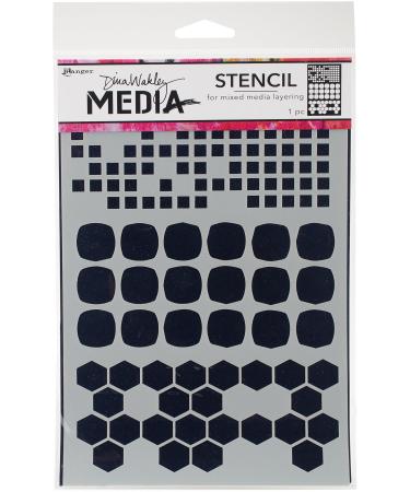 Ranger MDS58298 Dina Wakley Media Stencils 9"X6"-Shape Mashup