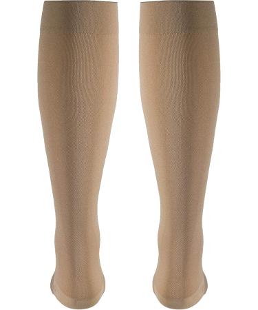 Truform Short Length Surgical Stockings | 18 mmHg Compression for Men & Women | Closed Toe Beige | Medium Size (1 Pair) - International Shipping Available - Buy Online on GoSupps.com
