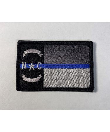 Subdued Thin Blue Line North Carolina State Flag Patch