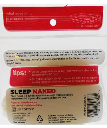 Swisspers Walnut Exfoliating Sponge 2 Piece Set - 0.64 Ounce - Buy Online on GoSupps.com