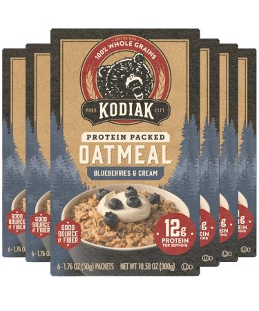 Kodiak Paquet de flocons d'avoine instantan s myrtilles et cr me riches en prot ines 100 % grains entiers 6 bo tes avec 6 paquets (36 paquets) Myrtilles 1 Unit (Lot de 6)