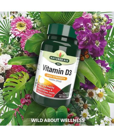 Natures Aid Vitamin D3 1000iu Tablets - Vegetarian Friendly - Made in UK - Buy Online on GoSupps.com