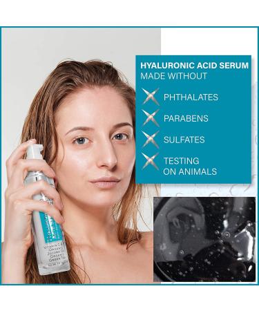 Premium Hyaluronic Acid Serum for Face - Anti-Aging Moisturizer with Vitamin C Green Tea Jojoba Oil & More | Reduce Wrinkles & Enhance Skin Glow - Buy Online on GoSupps.com