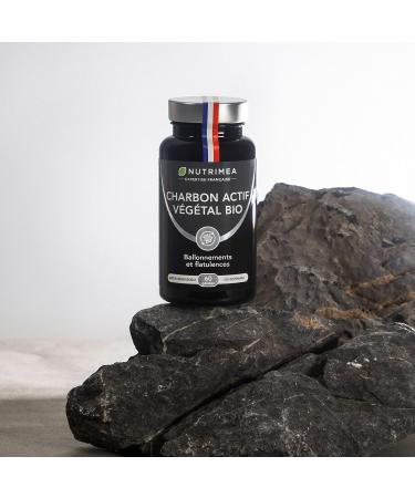 PURECOAL Organic Activated Carbon - Patented Vegetable Charcoal - Made from French Chestnut Wood - Against Bloating Flatulence Swollen Belly - 60 Vegan Capsules - Nutrimea - Buy Online on GoSupps.com