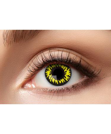 Eyecatcher 84065141-714 - Colored contact lenses 1 pair for 12 months yellow Halloween carnival werewolf