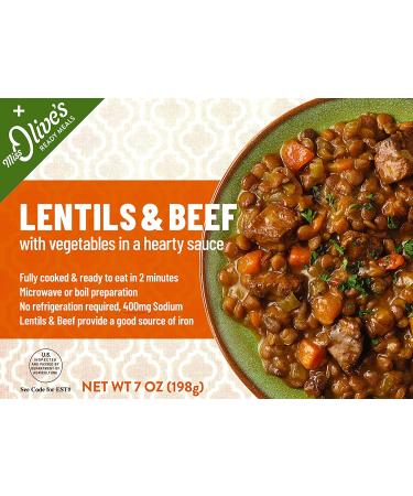 Miss Olive's Lentil & Beef with Vegetables in Hearty Sauce Microwavable Meal - Pack of 3 - Buy Online on GoSupps.com