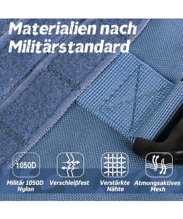 Rabbitgoo No Pull Dog Harness for Medium & Large Dogs | Tactical Vest with Metal Buckle & Handle | Breathable Adjustable Padded Harness - Blue - Buy Online on GoSupps.com