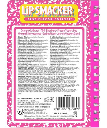 Lip Smacker Back to School Collection Spiral Notebook Lip Balm Trio 3 Piece Set Fun Lip Balm for Kids Pink - Buy Online on GoSupps.com