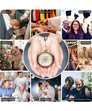 God is My Guide Brass Compass with Stand - Engraved Scripture Prayer Religious Gift - Perfect for Baptism, Confirmation, First Communion, Graduation - Buy Online on GoSupps.com