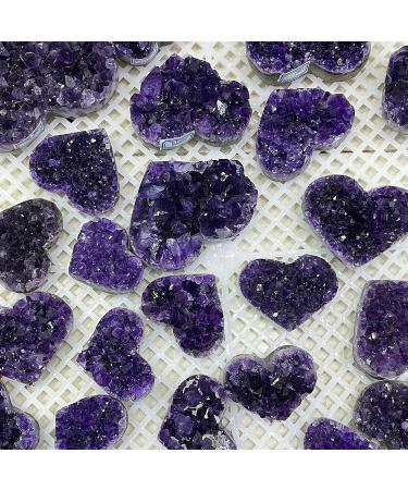 Amethyst Crystals Natural Uruguay Amethyst Quartz Crystal Heart Cluster Specimen JIZTGEDM 4-5cm - Buy Online on GoSupps.com