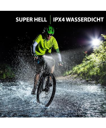 Uppel Bicycle Light Front 2600 Lumens - USB C Connection Waterproof 5 LEDs 4 Modes - Best Aluminum Bike Lamp for Night Rides (Black) - Buy Online on GoSupps.com