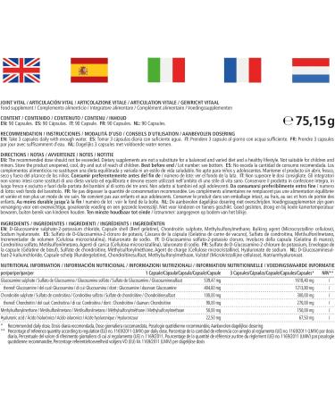 Joint Vitality Capsules - High Dose Glucosamine Chondroitin Hyaluronic Acid & MSM - 90 Natural Supplements Made in Germany - Buy Online on GoSupps.com