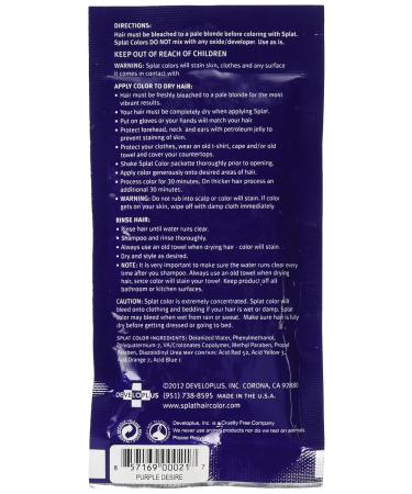 SPLAT Purple Desire Hair Color 1.5 Oz - Vibrant Semi-Permanent Color for Bold Looks | International Shipping Available - Buy Online on GoSupps.com