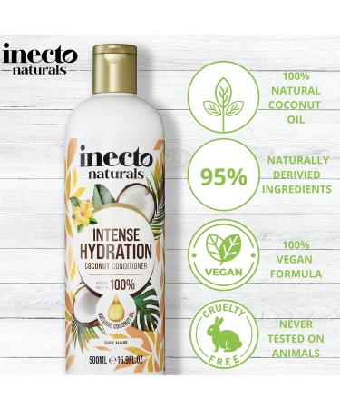 INECTO Natural Coconut Conditioner 500ml Super Creamy Infused with Pure Organic Coconut Oil Smooth & Silky Relief Moisturized Hair - Buy Online on GoSupps.com
