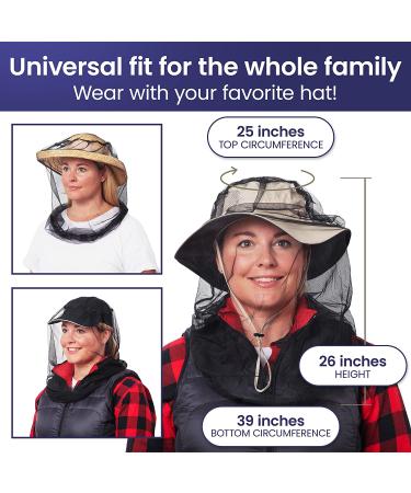 EVEN NATURALS Premium Mosquito Head Net - Ultra Large with Extra Fine Holes - Bug Face Shield for No-See-Ums, Midges, & Gnats - Buy Online on GoSupps.com