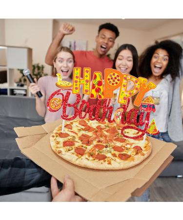 Pizza Theme Birthday Party Cake Topper Red - Buy Online on GoSupps.com