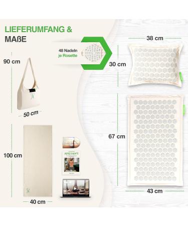 Backlaxx Acupressure Mat & Pillow Set - Natural Massage Mat for Neck & Shoulder Relief | International Shipping - Buy Online on GoSupps.com