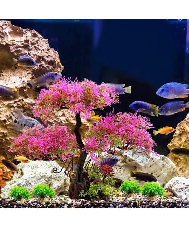 MiukingPet Artificial Aquatic Plants - Pink Fish Tank Decor for Office and Home Aquariums - Buy Online on GoSupps.com