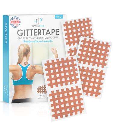 Health Press grid tape Cross Tape-Size Type C 40 pieces-catering for acupressure-acupuncture pavement with detailed e-book Instructions for download-Acupressure pavement Type C (40 pieces) skin color - Buy Online on GoSupps.com
