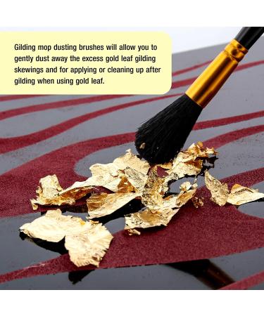 Custom Shop Gilders Mop Dusting Brush Set - Professional Grade Black Goat Hair Brushes - Set of 3 Sizes 2, 4 & 6 - Wooden Handles for Dusting Gold Leaf Guilding & Sign Lettering - Buy Online on GoSupps.com