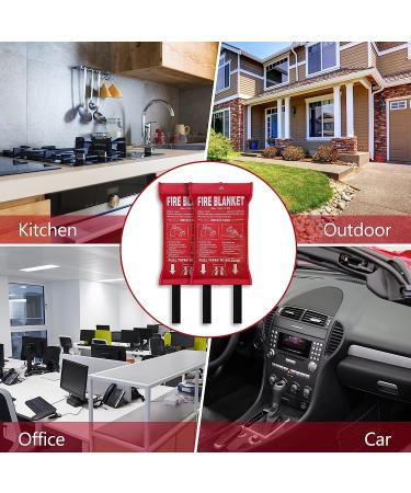 Fire Blanket: Fiberglass Flame Retardant Emergency Suppression Safety Blanket for Kitchen, Home, Car, Office, Warehouse, Camping, BBQ, School, Fireplace - Buy Online on GoSupps.com