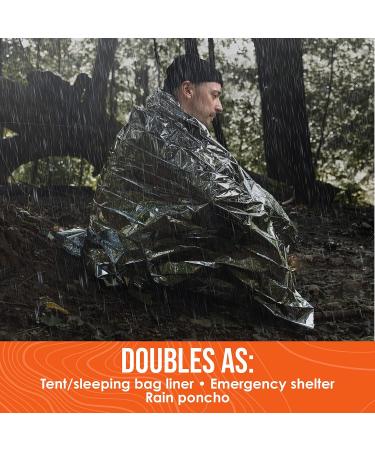 Go Time Gear Emergency Blankets - 4 Pack of Mylar Space Blankets for Camping, Hiking & Survival Kits - Buy Online on GoSupps.com