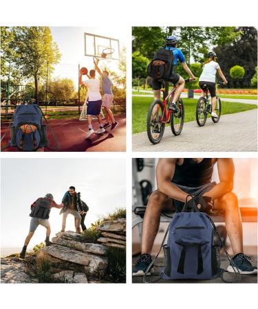 BeeGreen Navy Drawstring Basketball Bag with Ball Holder & Shoe Compartment - Perfect for Boys and Girls - Buy Online on GoSupps.com