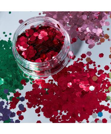 Moon Glitter Classic Chunky Red Glitter - Cosmetic Festival Makeup for Face, Body, Nails, Hair & Lips - 3g - Buy Online on GoSupps.com