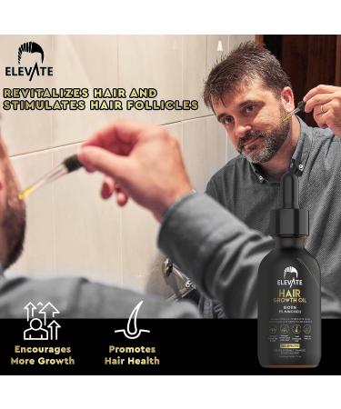 ELEVATE Hair Growth Oil - Biotin & Minoxidil Serum for Stronger, Thicker Hair | Natural Treatment to Stop Thinning & Hair Loss - Men & Women 2oz - Buy Online on GoSupps.com