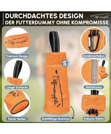 Ostfriesenpfoten Durable Feed Bag Enno - Washable Dog Dummy Size S Metal-Free Orange | Includes Agility Training eBook - All Breeds - Buy Online on GoSupps.com
