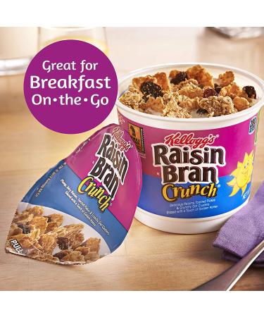 Kellogg's Raisin Bran Crunch Breakfast Cereal Cups 33.6oz - Pack of 12 Cups | Fiber Cereal with Real Fruit - Buy Online on GoSupps.com