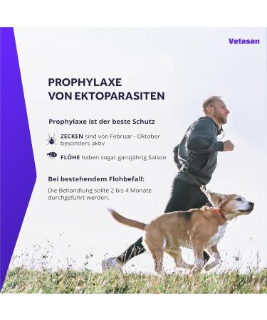 Vetasan Spot-On for Dogs 10-20kg | Flea & Tick Protection | 3 Months Effectiveness | Highly Effective Tick Repellent - Buy Online on GoSupps.com