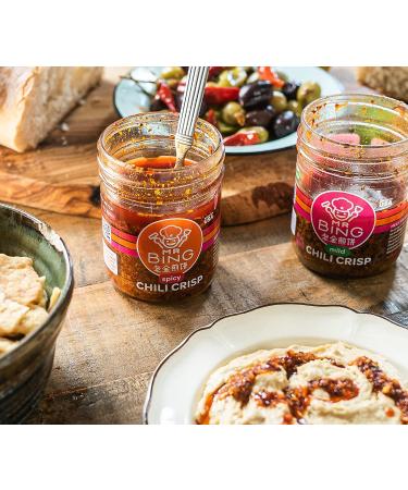 Mr Bing Mild Chili Crisp | Flavorful & Crunchy Chili Oil | Made in USA | Gluten-Free & Vegan | Non-GMO | 7 oz - Buy Online on GoSupps.com