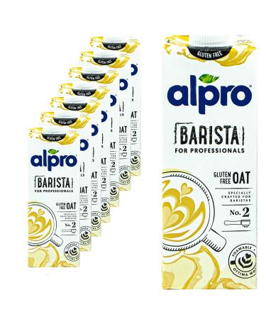 Alpro - 8 Pack Haferdrink Barista for Professionals 1 liter - OAT oat drink 100 % vegetable for foaming for coffee shakes and smoothies oats 1 L (8 Pack)