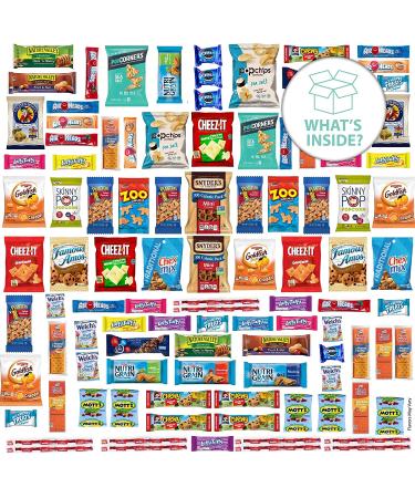 Snack Box Variety Pack Care Package (100 Count) - College Graduation 2022 Gift Basket | Summer Camp Box with Candies, Chips, Cookies | Birthday Sweet Treats for Adults, Kids, Teens, Boys, Girls - Buy Online on GoSupps.com