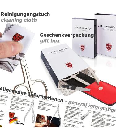 3 Swords Germany Manicure Pedicure Set Kit in Burgundy Synthetic Leather - Premium Brand Quality - Buy Online on GoSupps.com