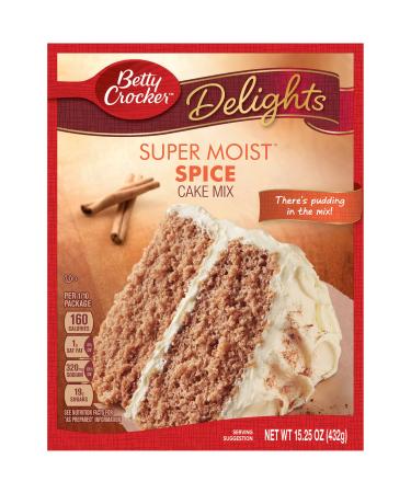 Betty Crocker Delights Super Moist Spice Cake Mix, 15.25 oz. (Pack of 6) Spice 15.25 Ounce (Pack of 6)
