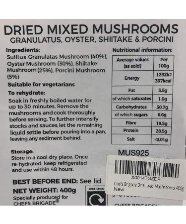 Chefs Brigade Dried Mixed Mushrooms 400g - Buy Online on GoSupps.com