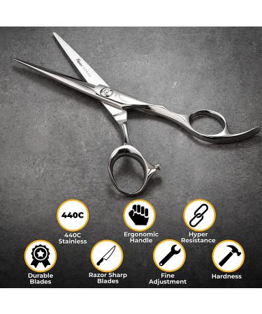 Fagaci Professional Hair Scissors Set - 6 Sharp Blades for Precision Haircuts | Barber Shears for Men and Women - Buy Online on GoSupps.com