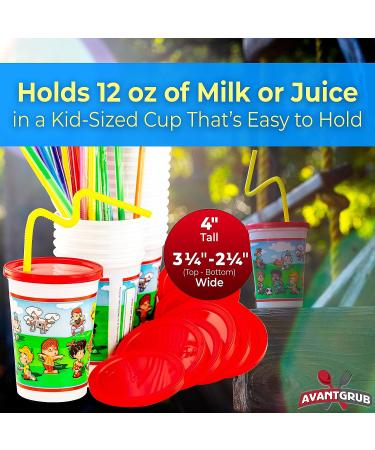 12oz Leakproof Kids Party Cups 10Pk with Lid & Straw | Durable, Dishwasher-Safe, BPA-Free | Reusable Take and Toss | Ideal for Birthdays, Travel, Bathroom Cup - Buy Online on GoSupps.com