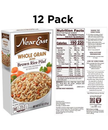 Near East Whole Grain Blends - Brown Rice Pilaf 6.17oz | Pack of 12 - Healthy Side Dish - Buy Online on GoSupps.com