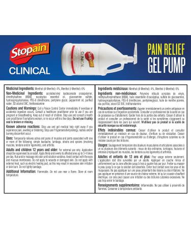 Stopain Pain Relief Clinical Gel Gallon Made in USA Maximum Performance Pain Relief with 10% Menthol plus Glucosamine for Muscle Aches Joint Pain and Arthritis - Buy Online on GoSupps.com