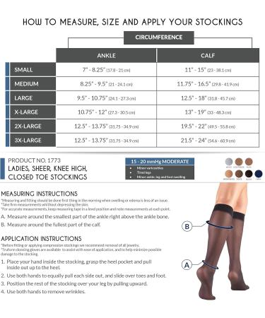 Buy Truform Sheer Compression Stockings 15-20 mmHg Knee High Blue 2X-Large - Pack of 2 | International Shipping Available - Buy Online on GoSupps.com