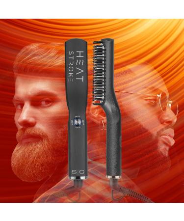 StyleCraft Heat Stroke Beard & Hair Styling Hot Brush - Anti-Scold Cool Touch Tips Black Corded Hair Straightener - Buy Online on GoSupps.com